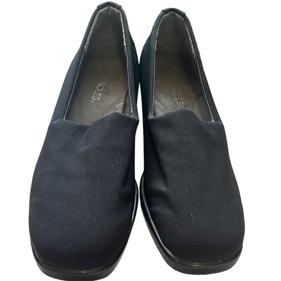 Aerosoles Temptation Wedges Black Fabric Upper Sandal Slip On Heel Shoe size 7.5 - Picture 6 of 8